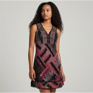 Free People Vintage Wool Size 12 Beaded Dress